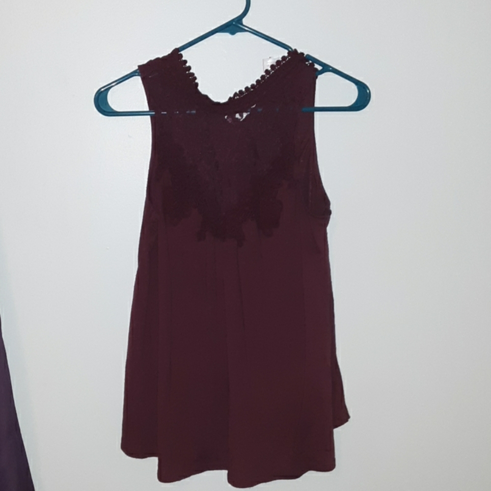 Burgundy Sleeveless Blouse